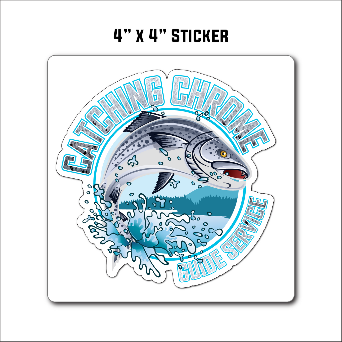 Catching Chrome Logo Sticker
